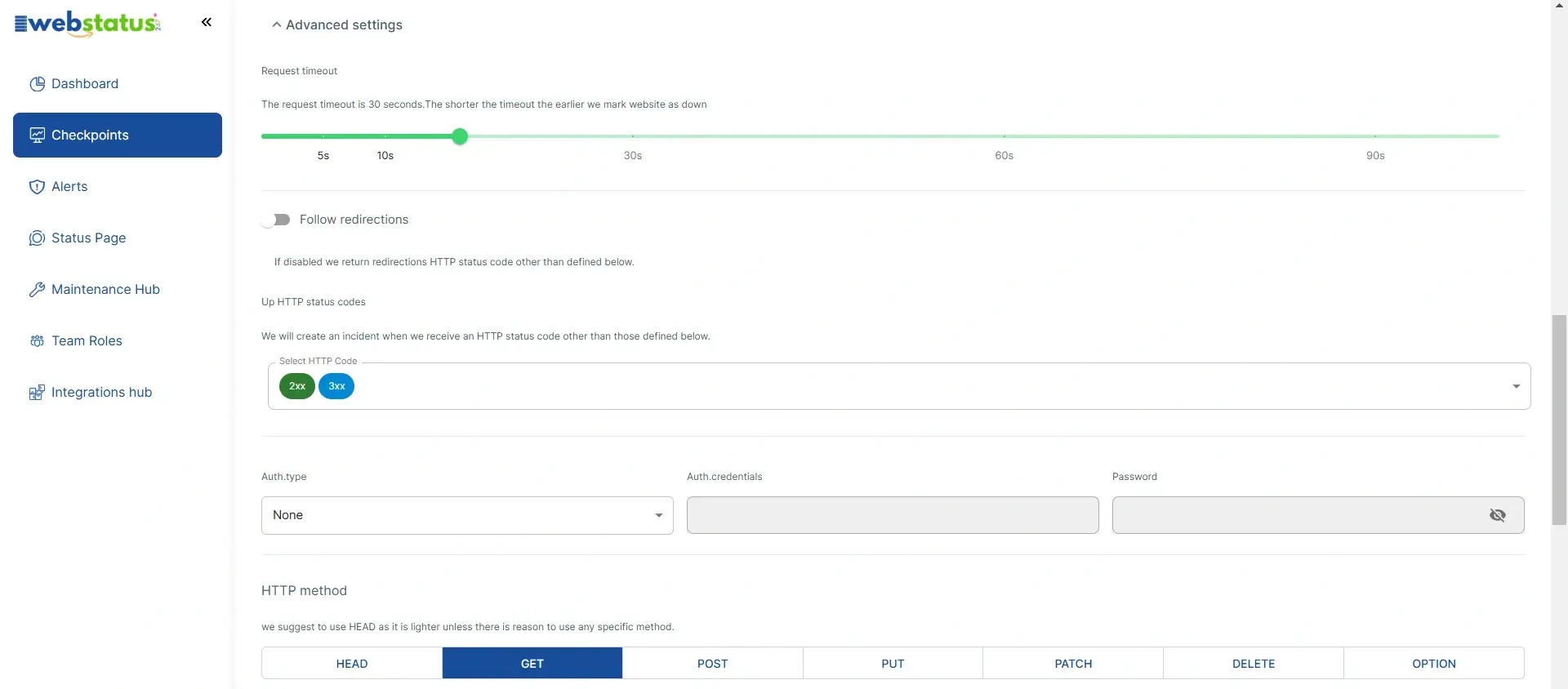 API monitoring dashboard screenshot