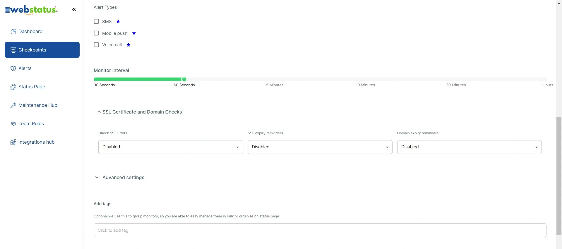 SSL monitoring dashboard screenshot
