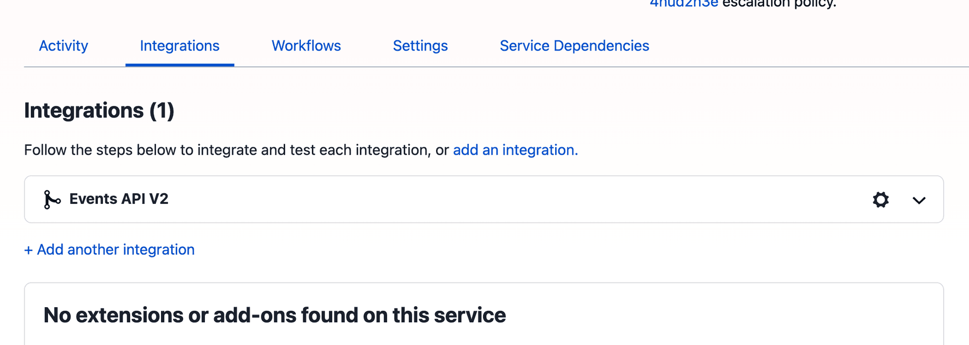 PagerDuty create service screenshot