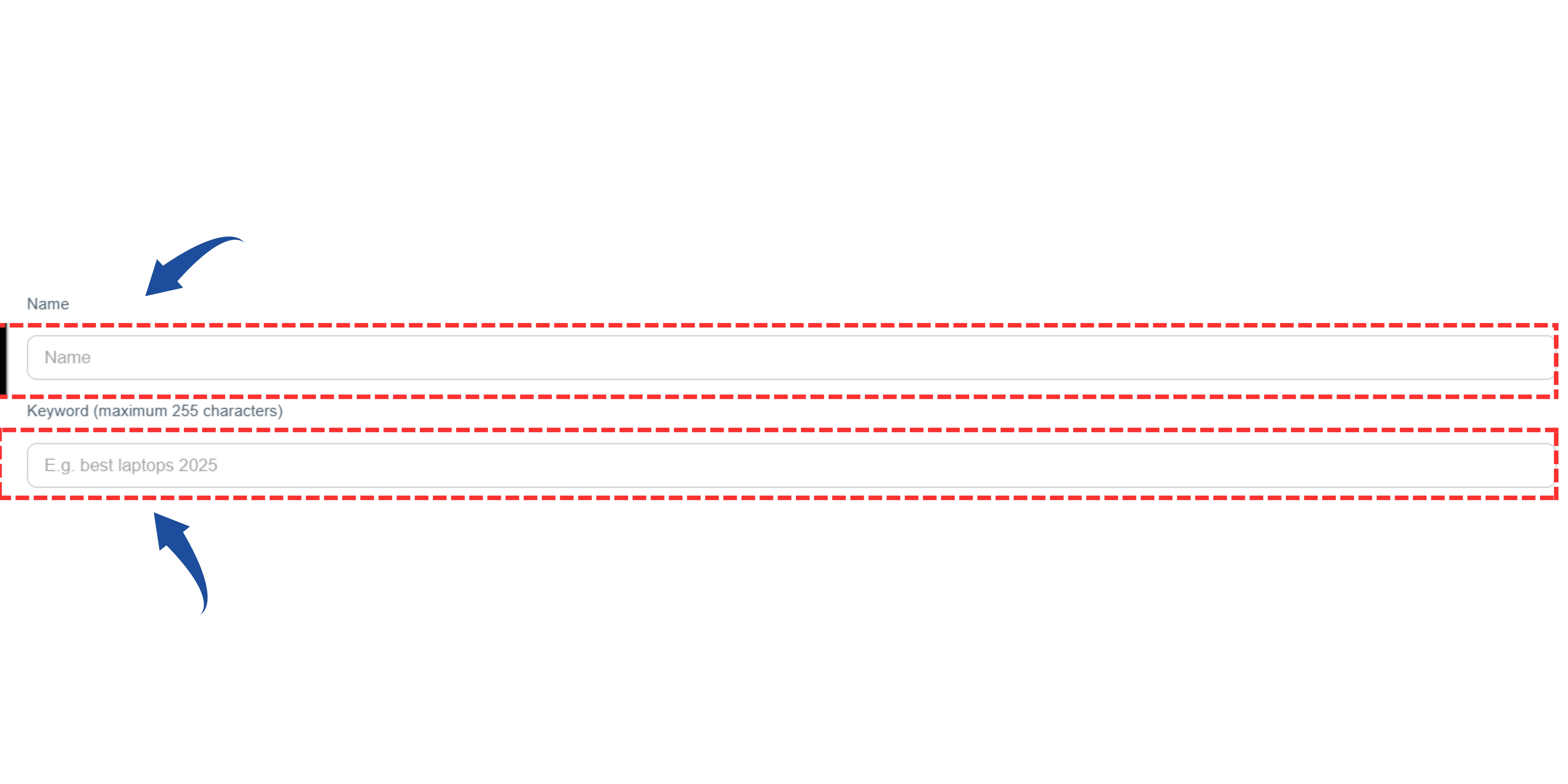 Enter Website Details