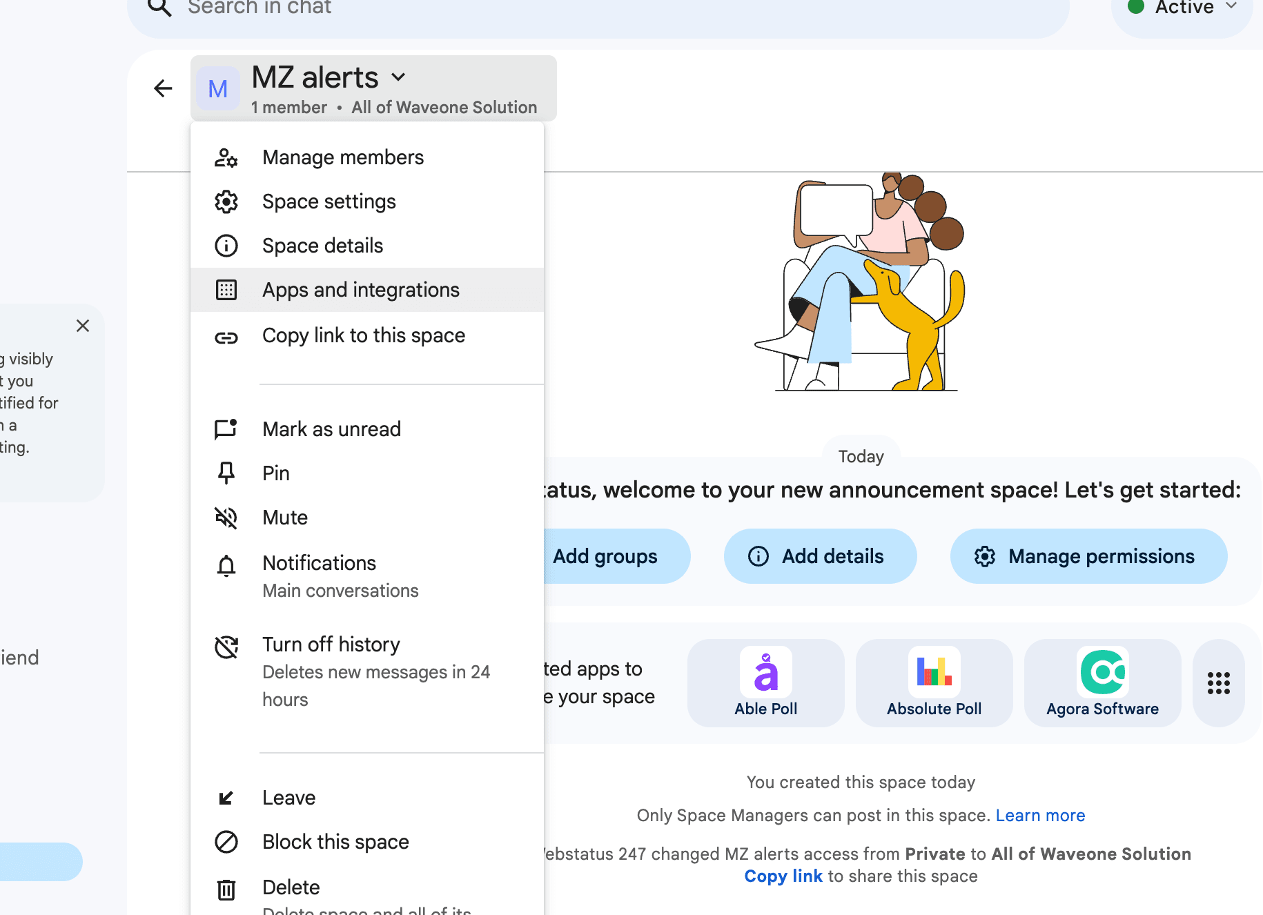 Google Chat Bot Config Screenshot