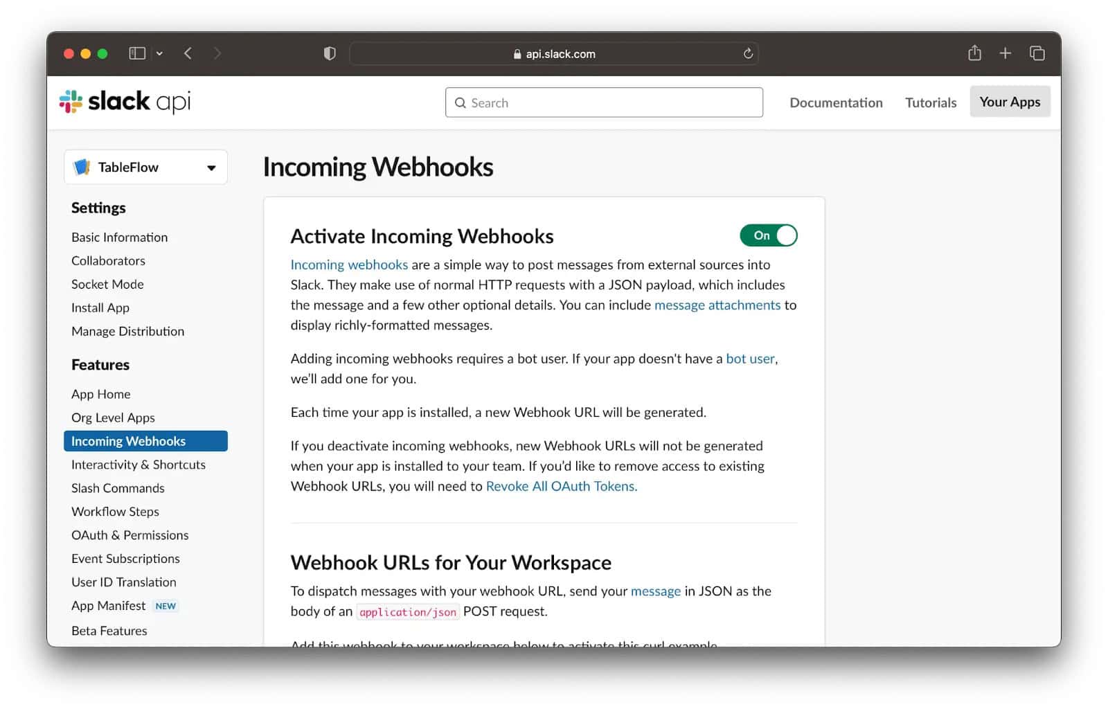 Slack Webhooks